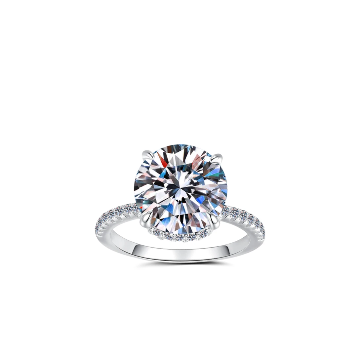 5 Carat Double Halo Solitaire Moissanite Ring (PRE-ORDER)