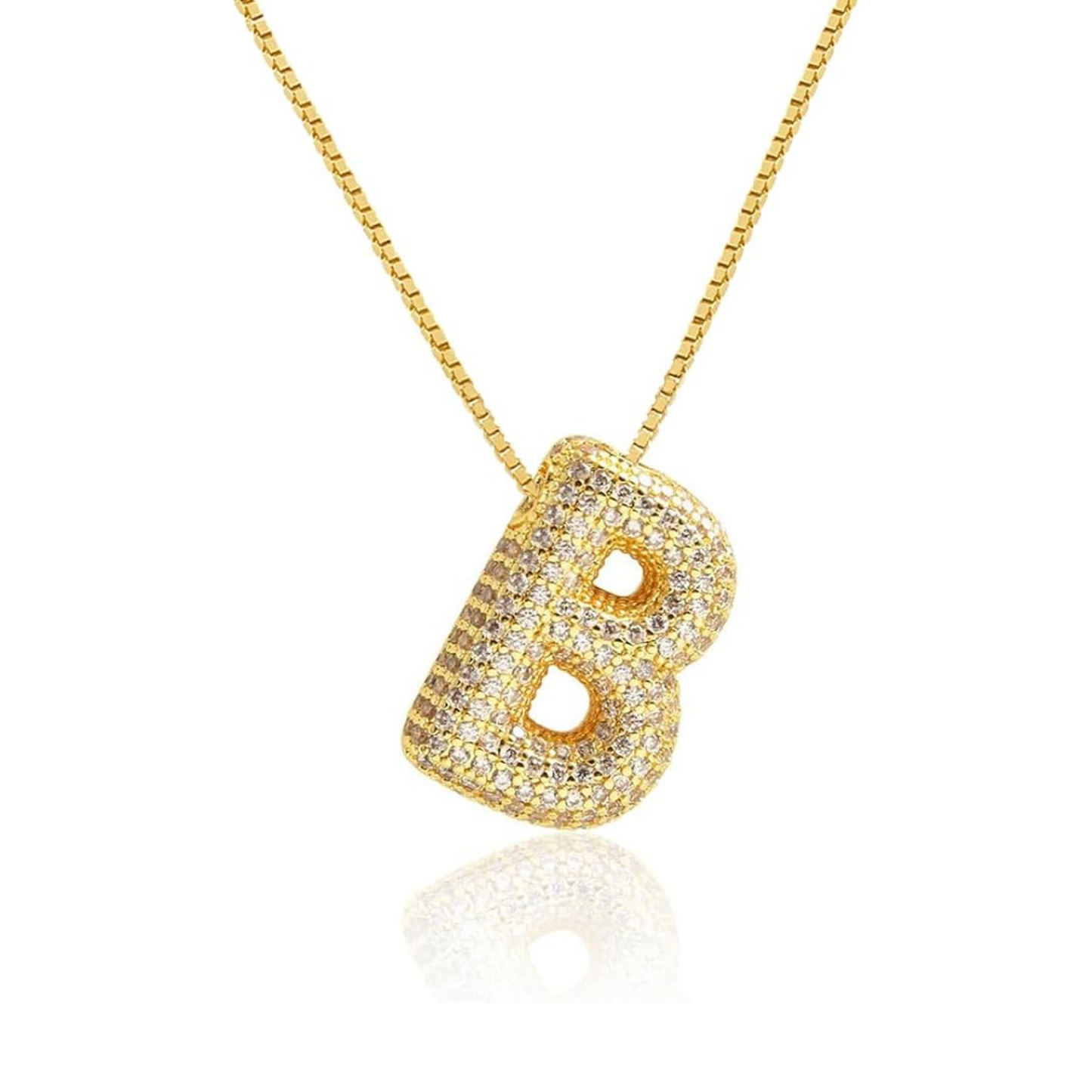 Cz Bubble Initial Necklace