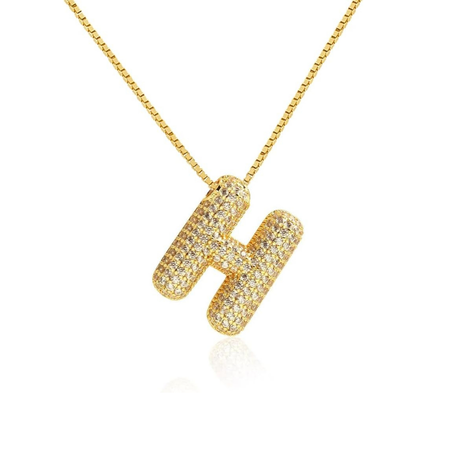 Cz Bubble Initial Necklace