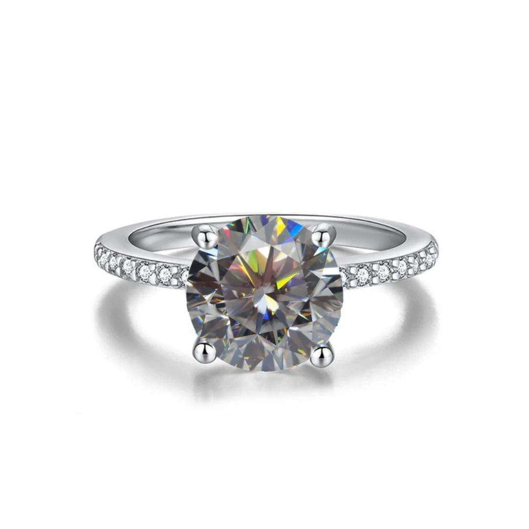 5 Carat Gray Moissanite Ring
