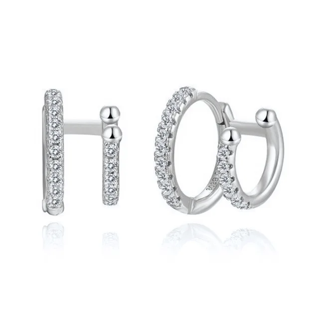 Double Huggie Hoops