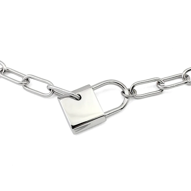 Mix Metal Lock Necklace