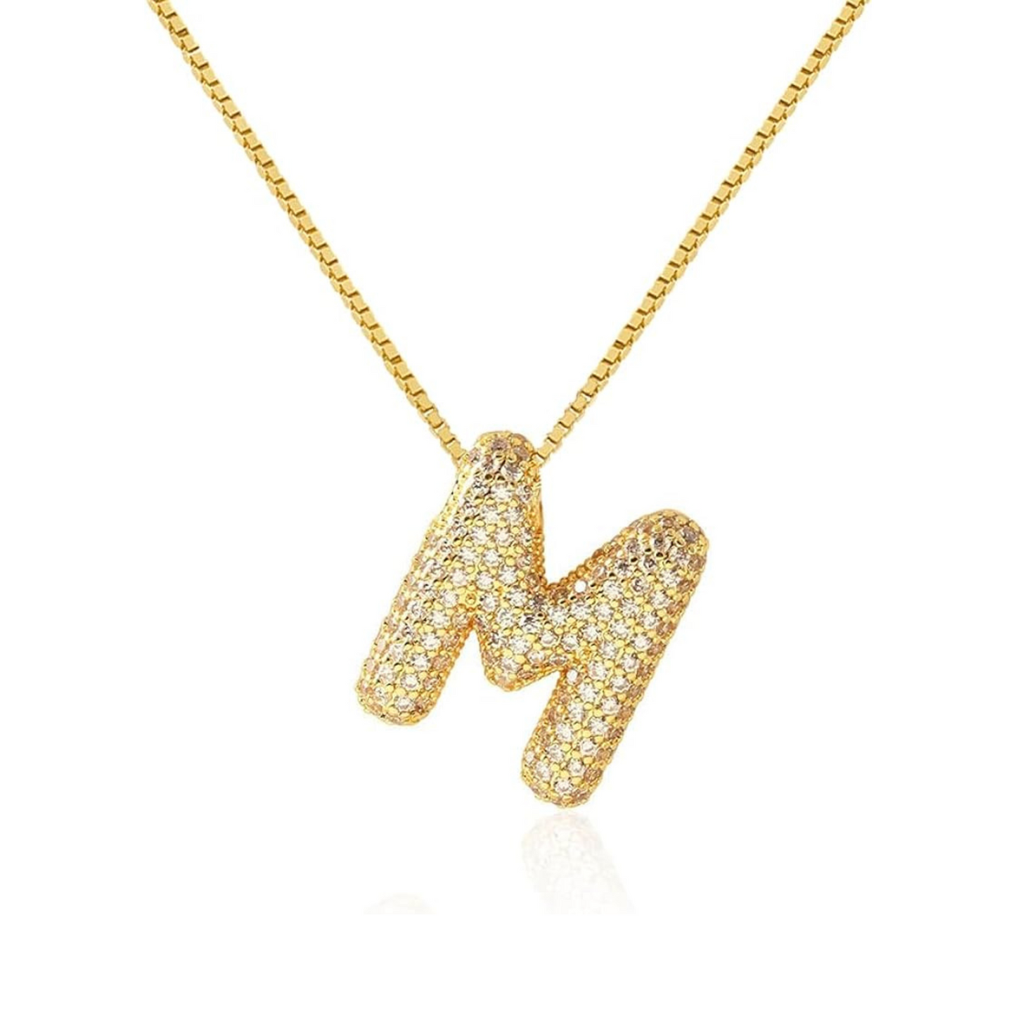 Cz Bubble Initial Necklace