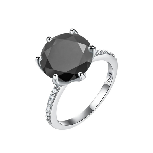 5 Carat Black Moissanite Ring