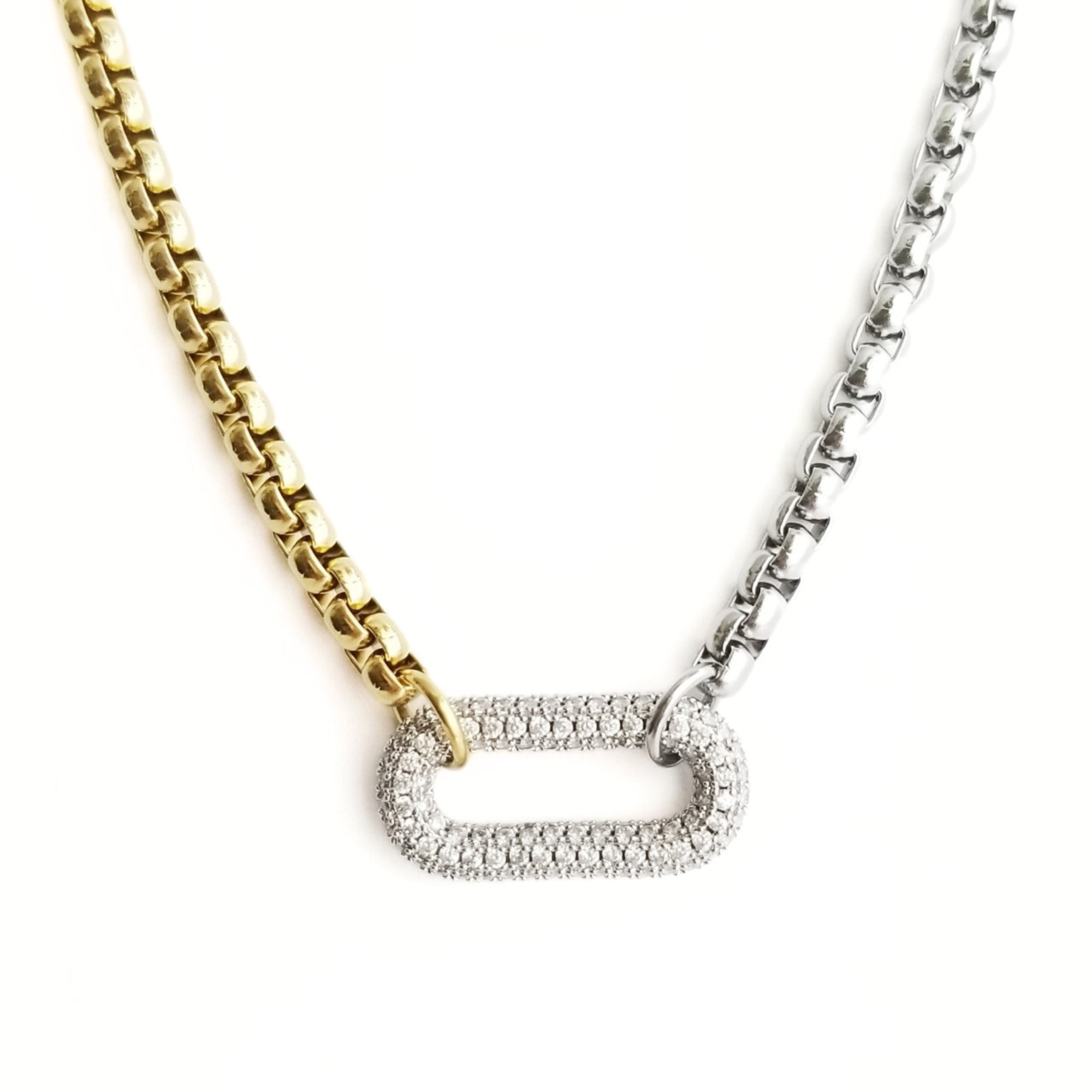 Zirconia Carabiner Necklace – Lavender Blue Soul Zirconia Carabiner Necklace – Lavender Blue Soul