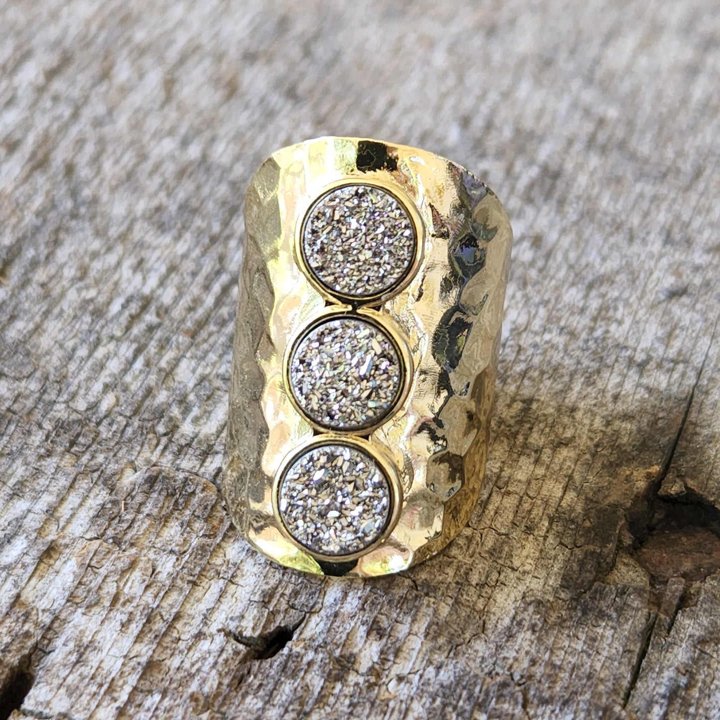 Mermaid Trilogy Druzy Ring