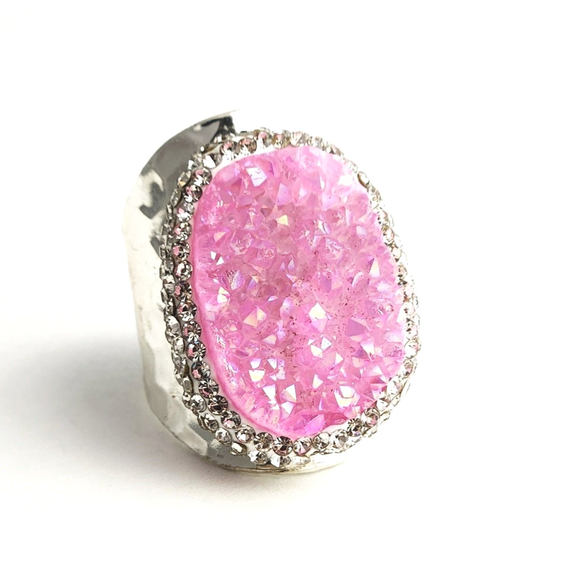 Pink Lemonade Druzy Ring