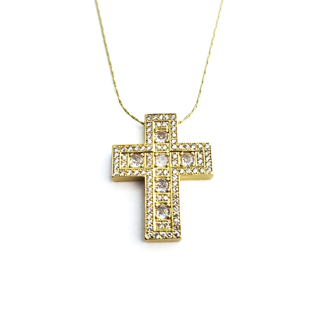 Cubic Cross Necklace