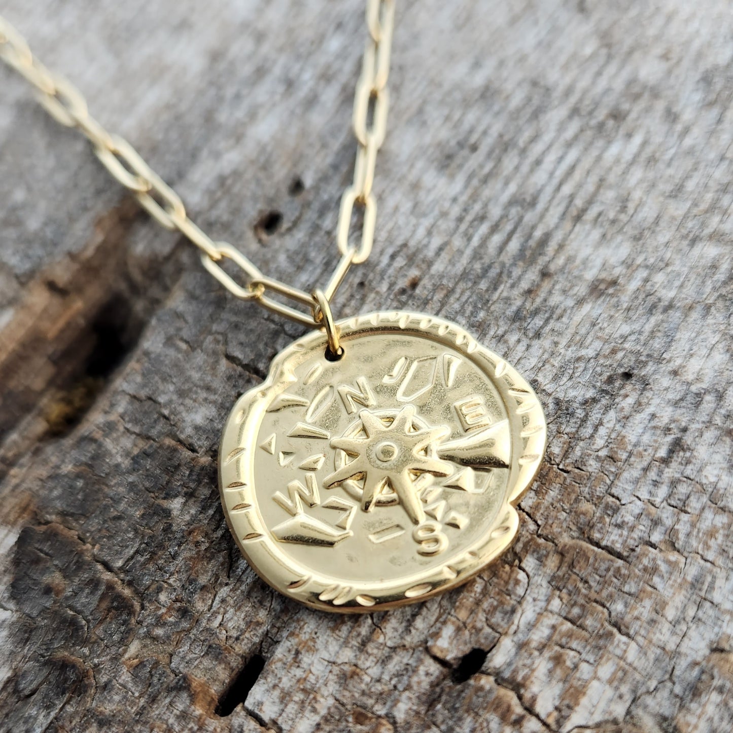 Compass Coin Necklace