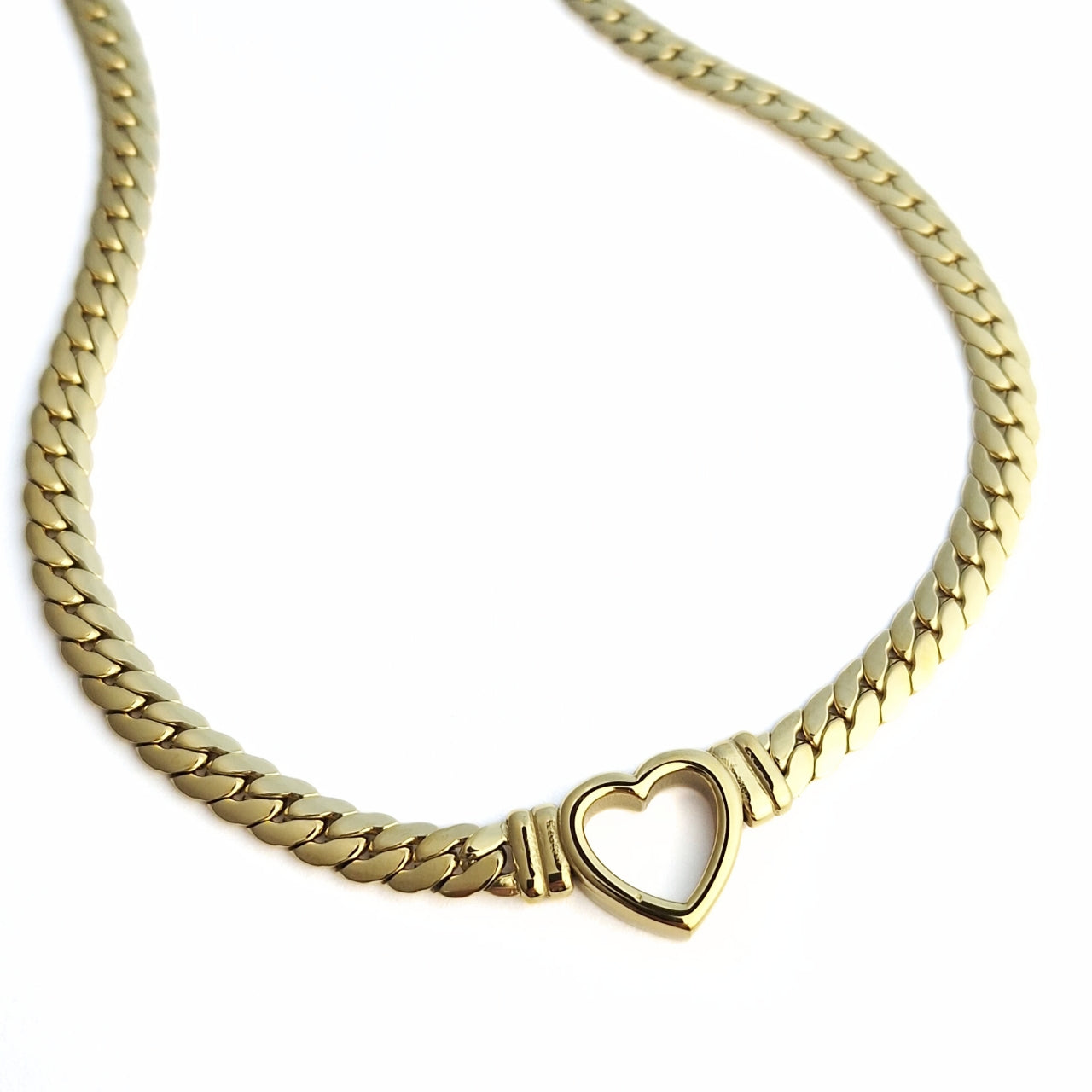 Cuban Chain Heart Necklace