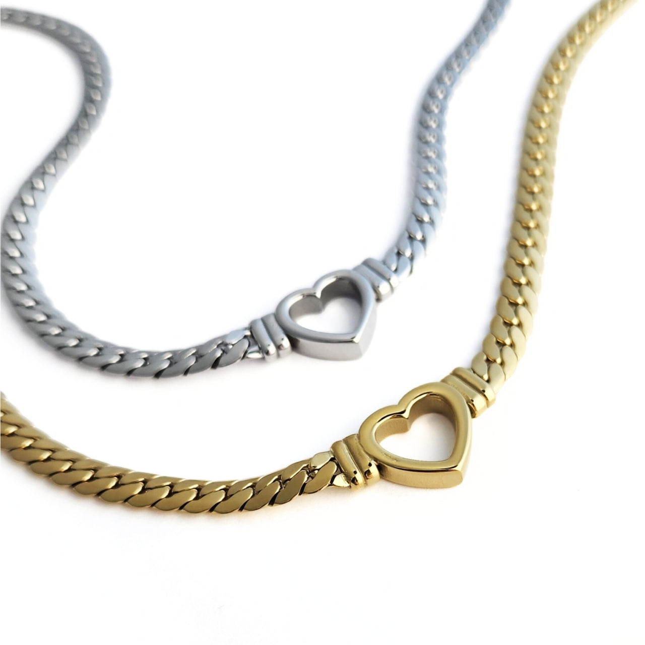 Cuban Chain Heart Necklace