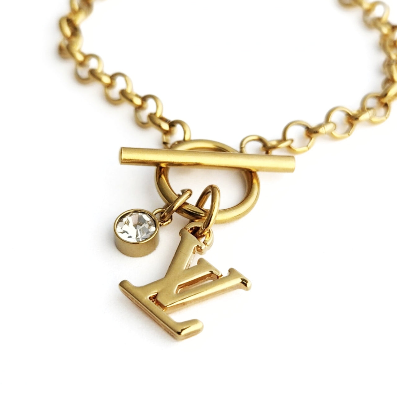 Repurposed L V Charm Necklace