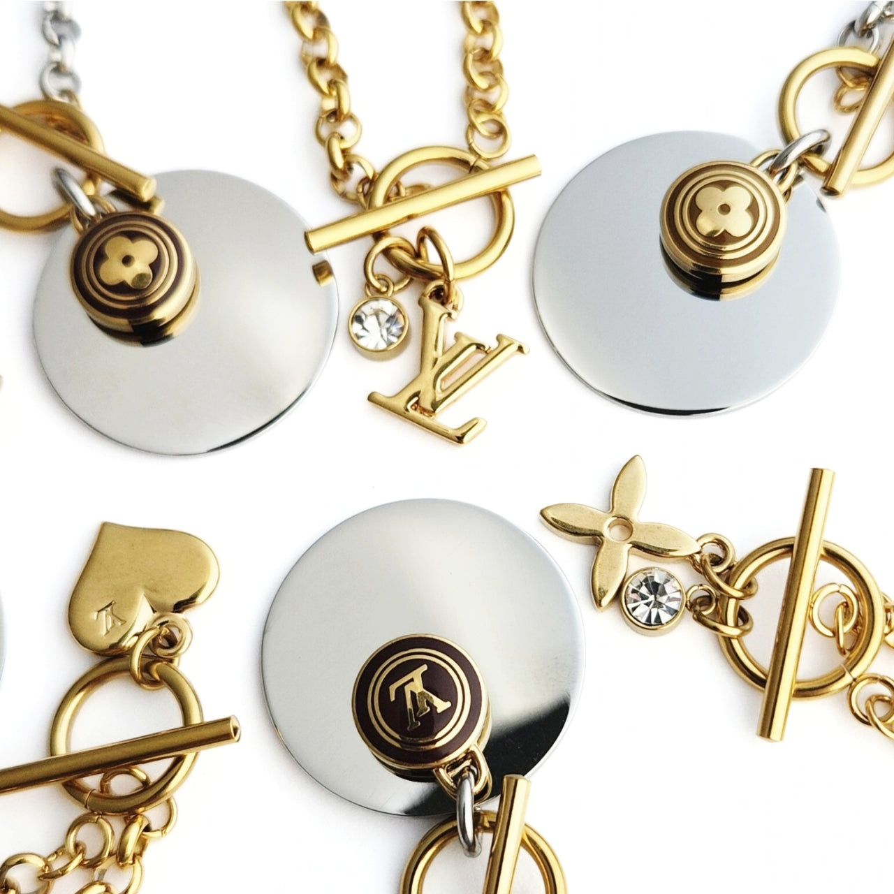 Repurposed L V Charm Necklace