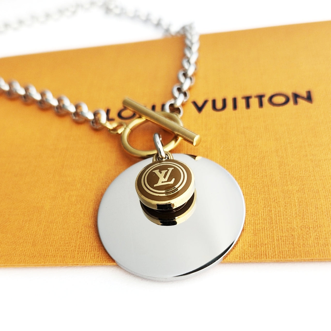 Repurposed L V Charm Necklace