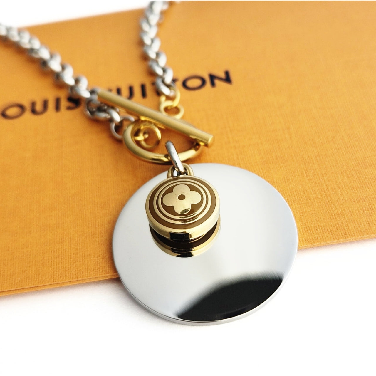 Repurposed L V Charm Necklace