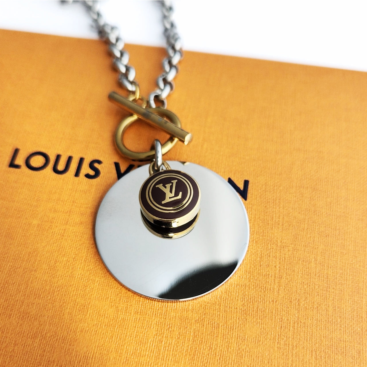 Repurposed L V Charm Necklace