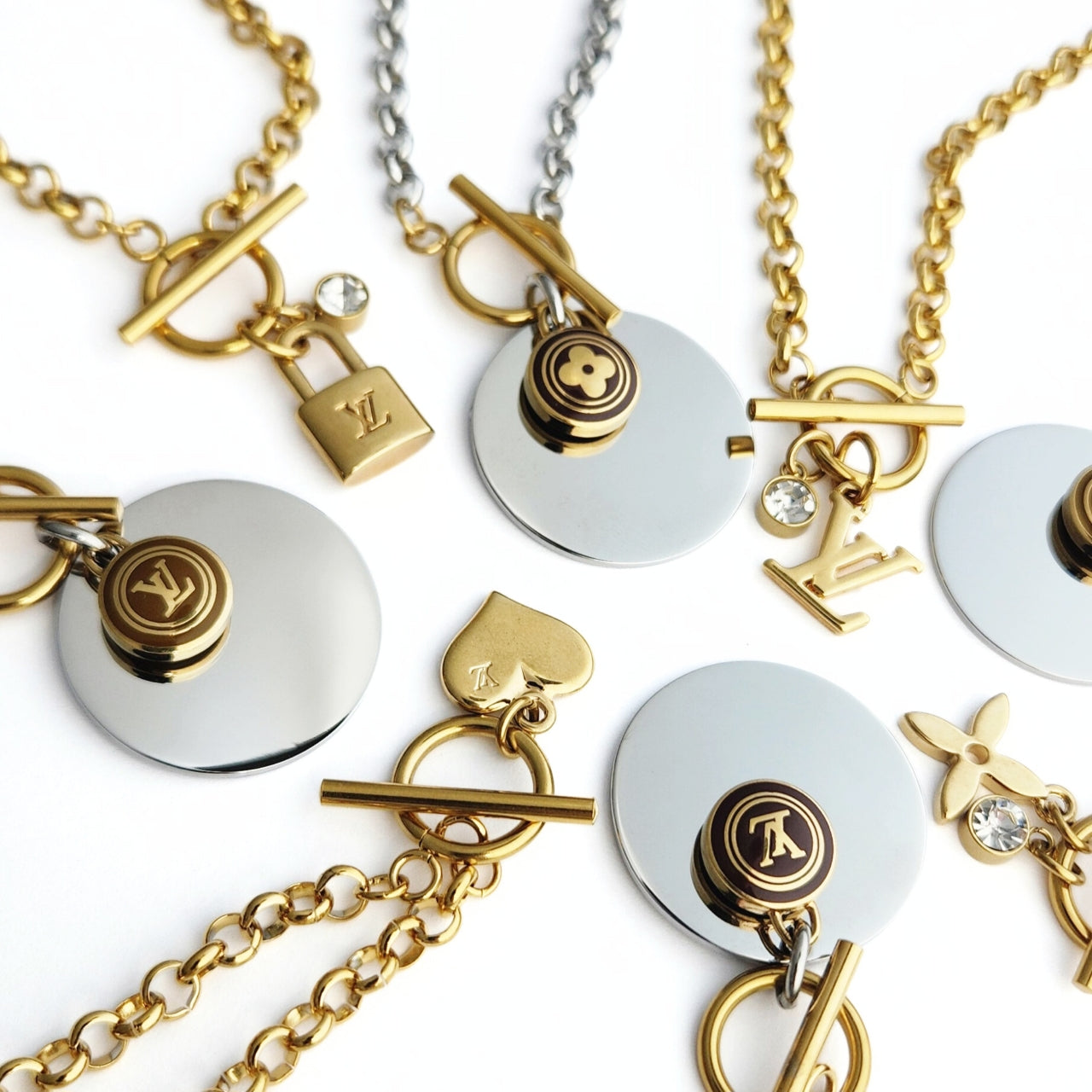 Repurposed L V Charm Necklace