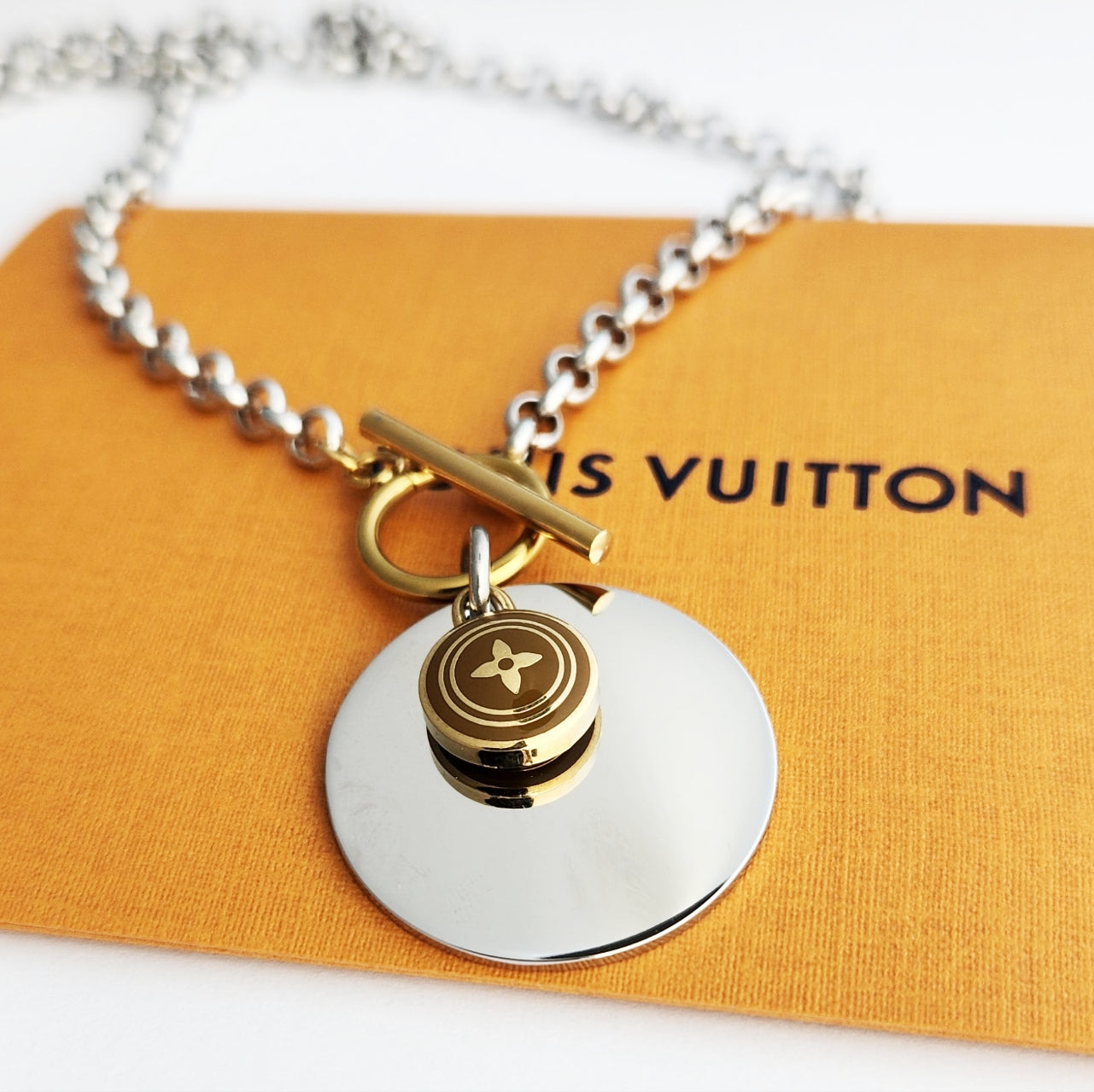 Repurposed L V Charm Necklace