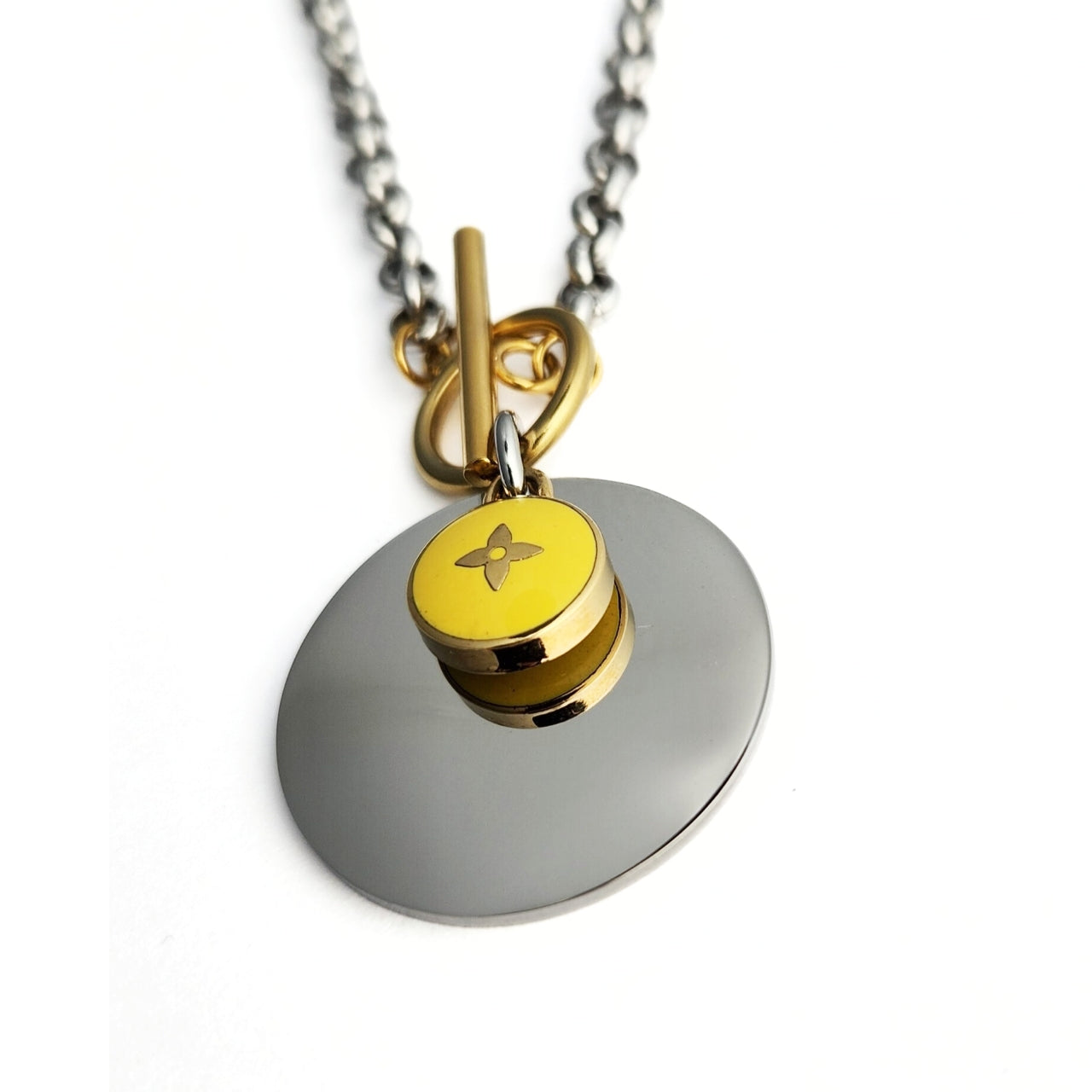 Repurposed L V Charm Necklace