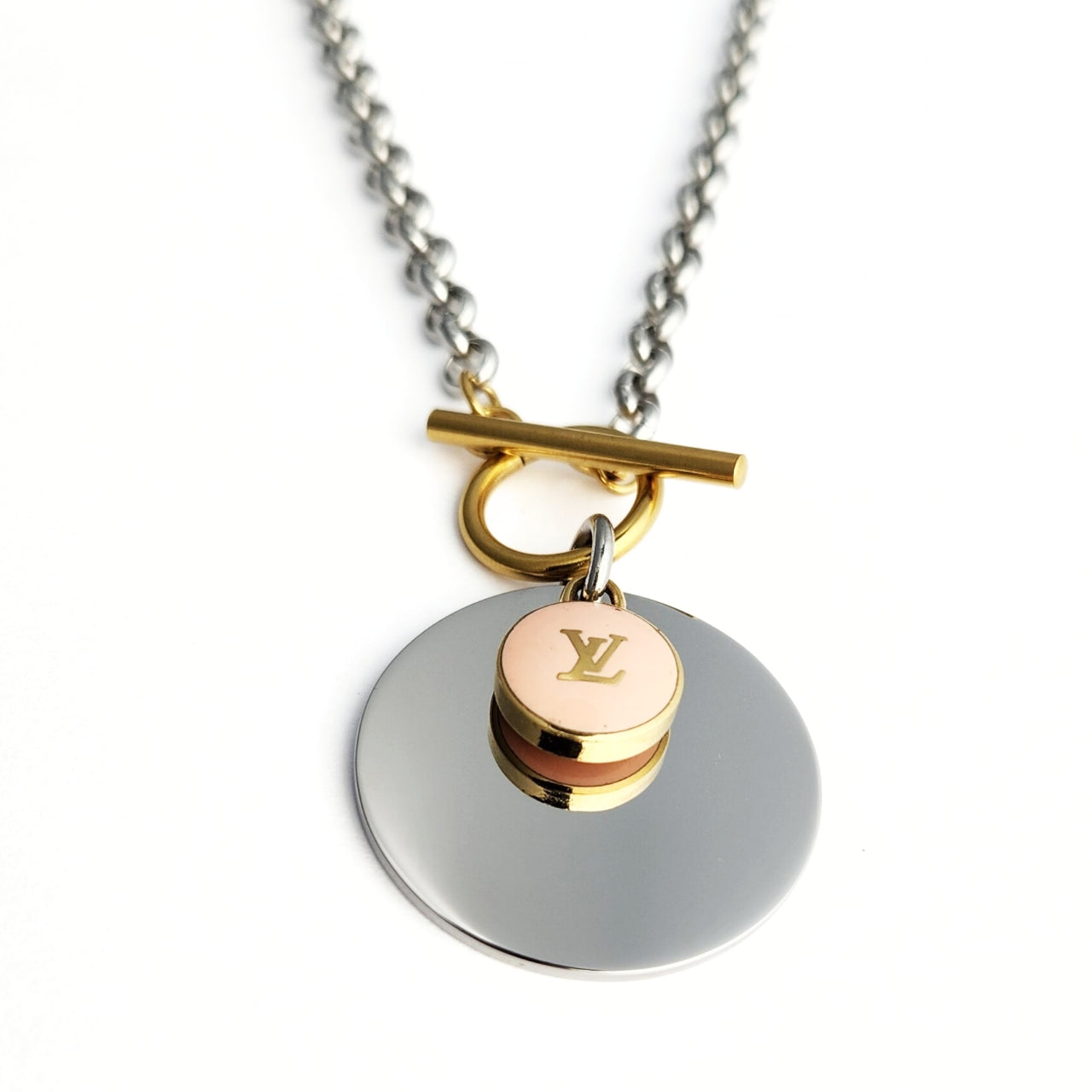 Repurposed L V Charm Necklace