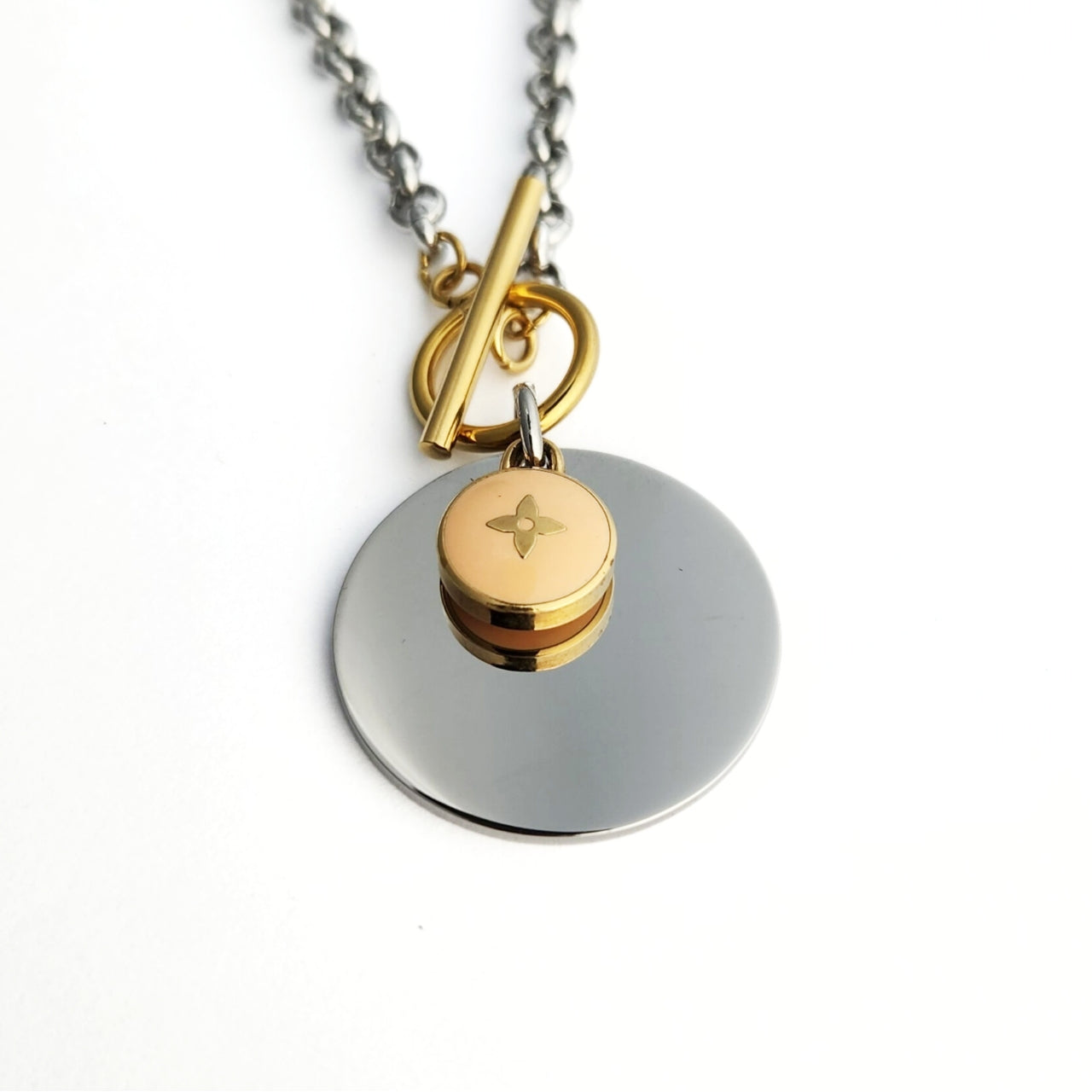 Repurposed L V Charm Necklace