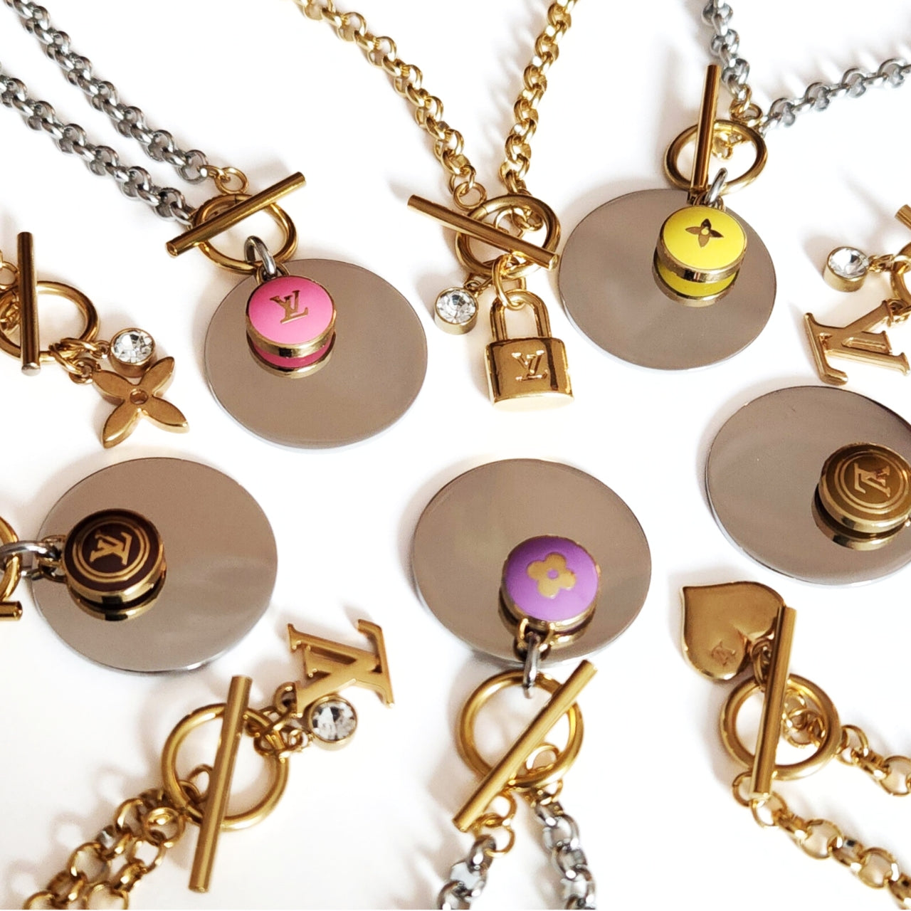 Repurposed L V Charm Necklace