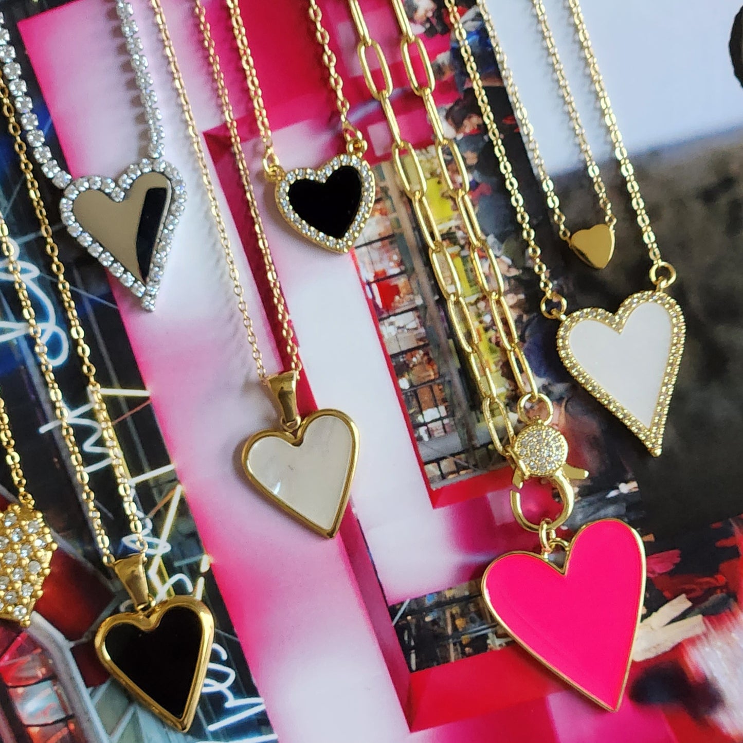 Enamel Heart Necklace
