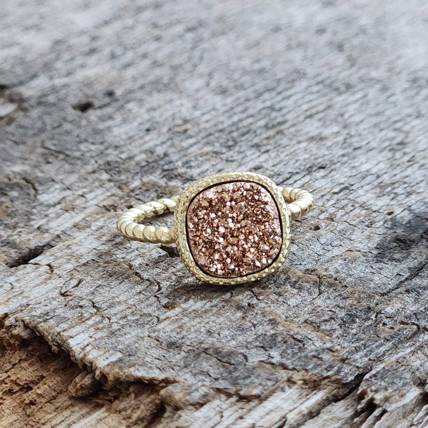 Rose Gold Druzy Ring