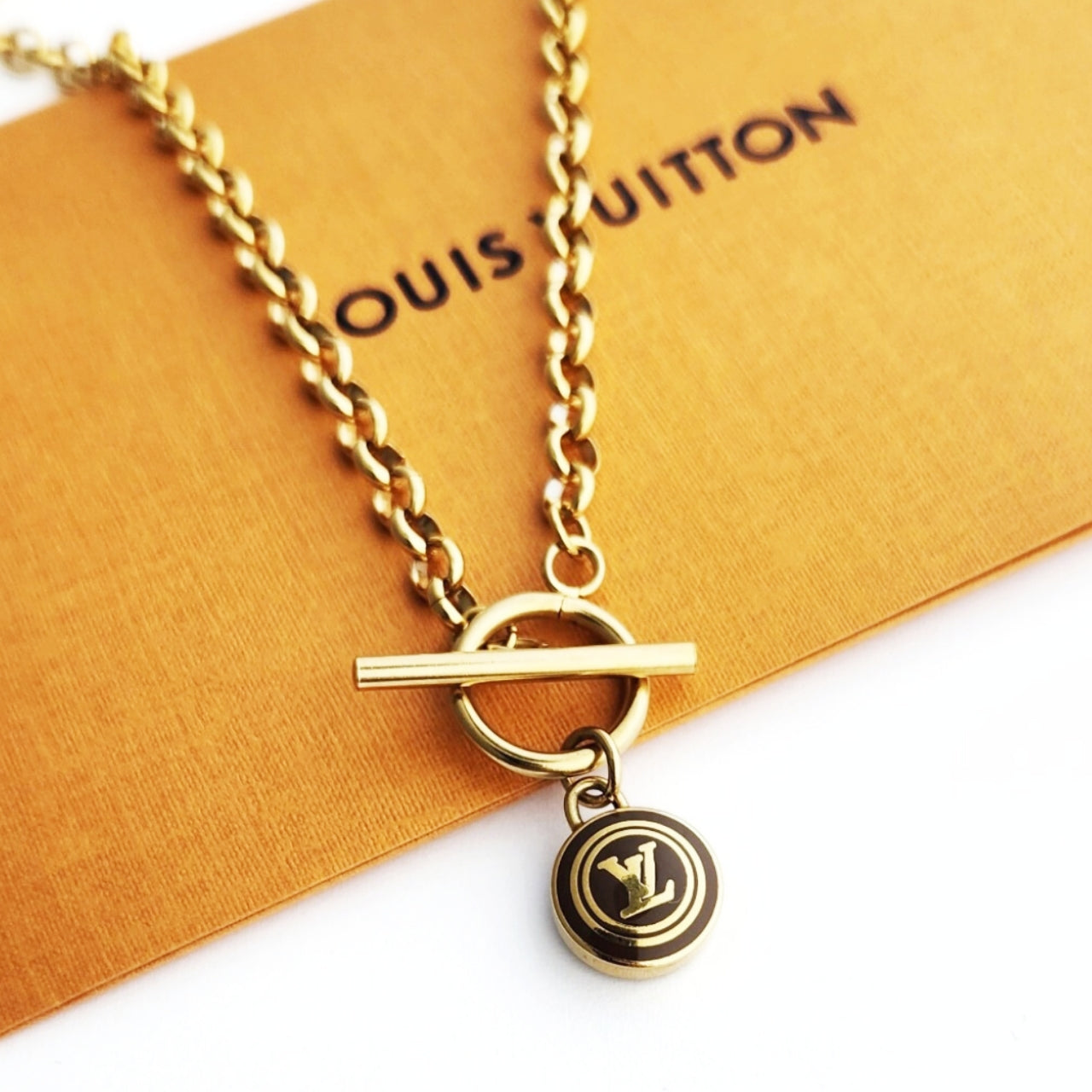 Repurposed L V Charm Necklace