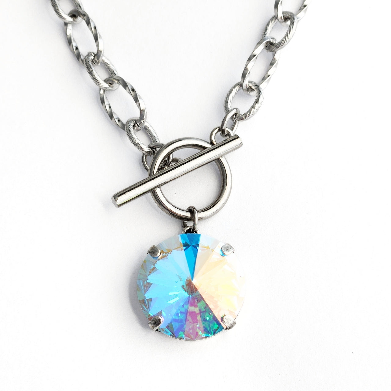 Luna Necklace in Aurora Borealis