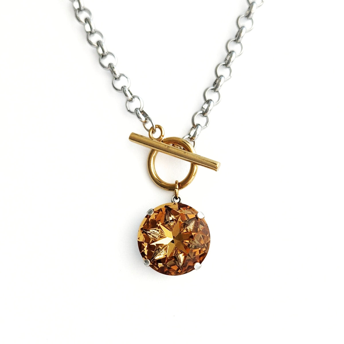 Luna Toggle Necklace in Cognac