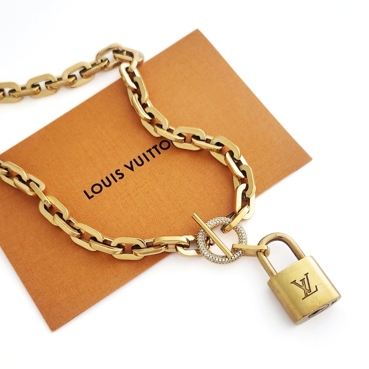 Repurposed L V Charm Necklace