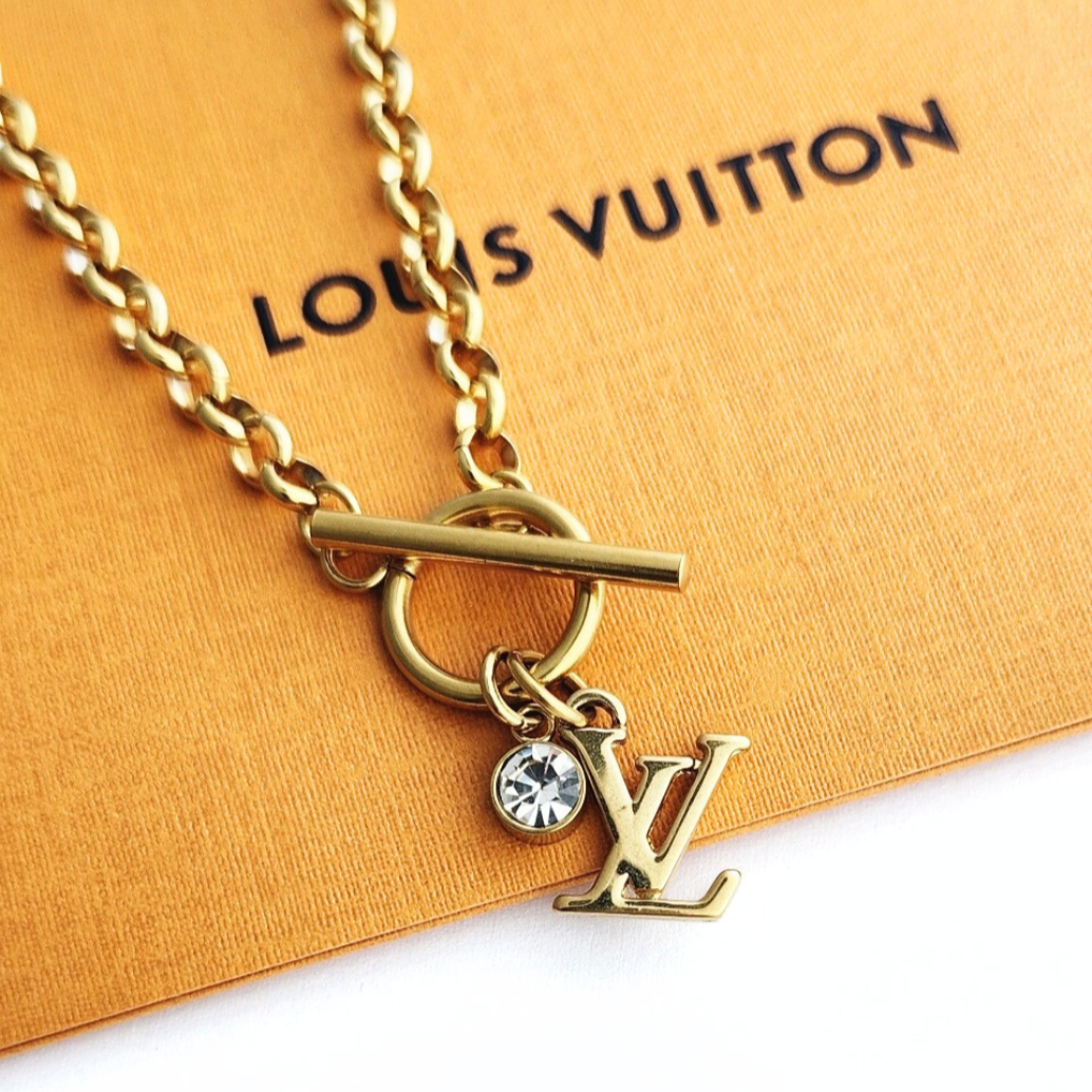 Repurposed L V Charm Necklace