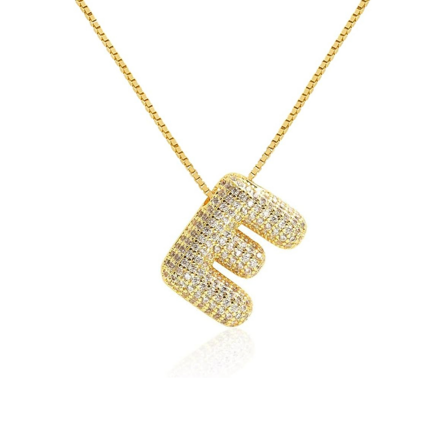 Cz Bubble Initial Necklace