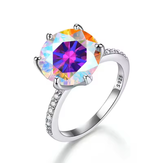 5 Carat Moonstone Moissanite Ring
