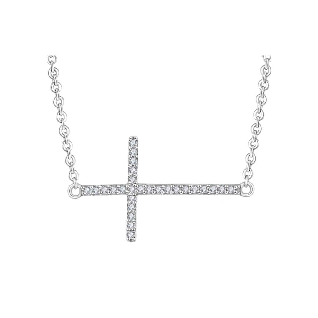 Sideways Cross Necklace
