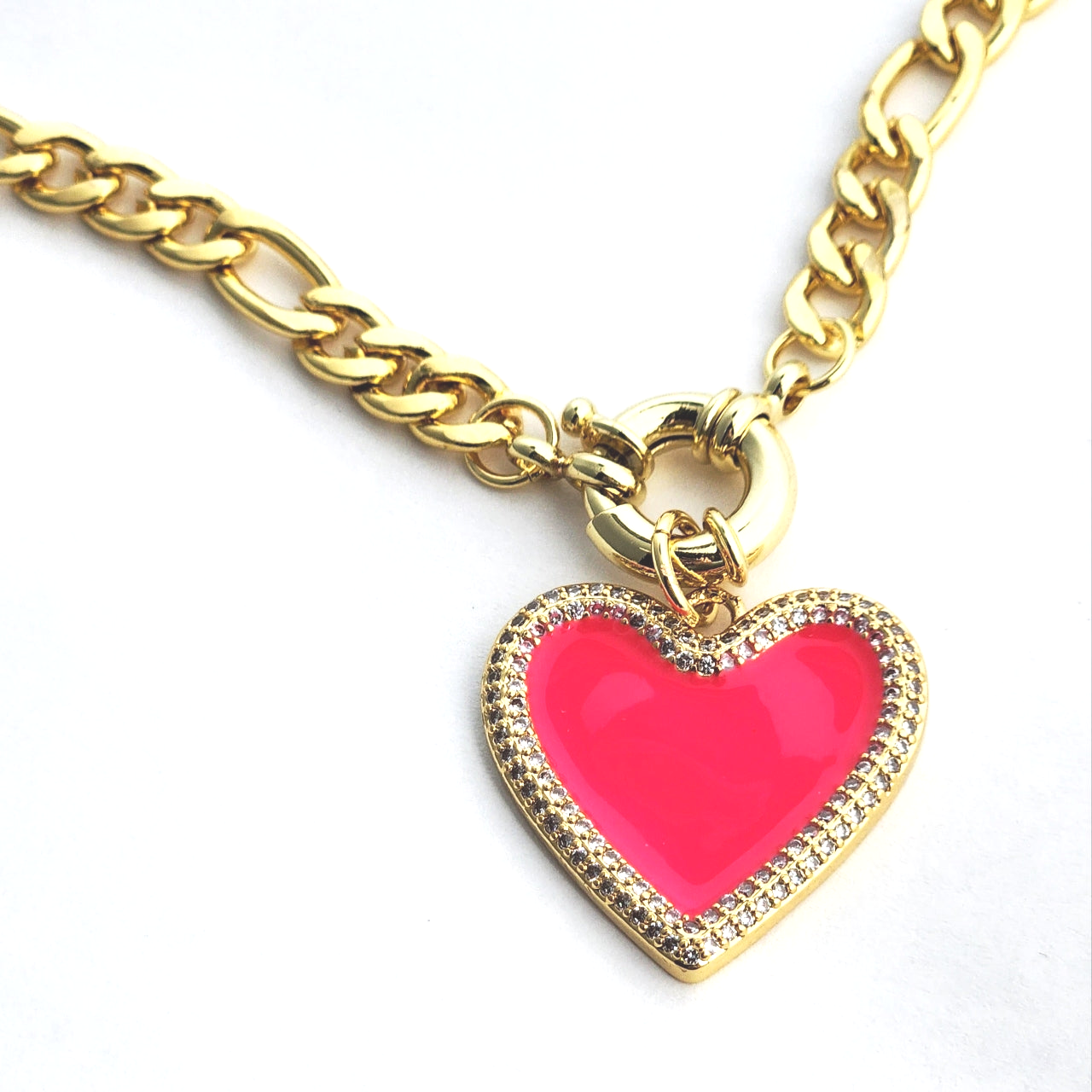 Hot Pink Heart Necklace