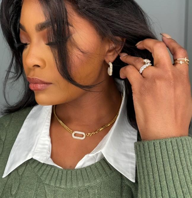 Crystal Carabiner Necklace