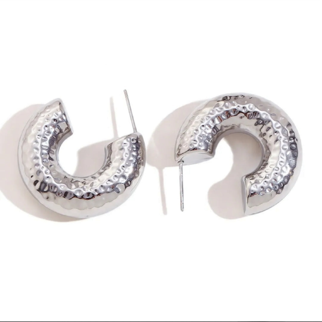 Hammered Chunky Hoops
