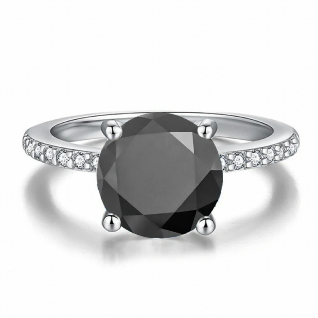 5 Carat Black Moissanite Ring