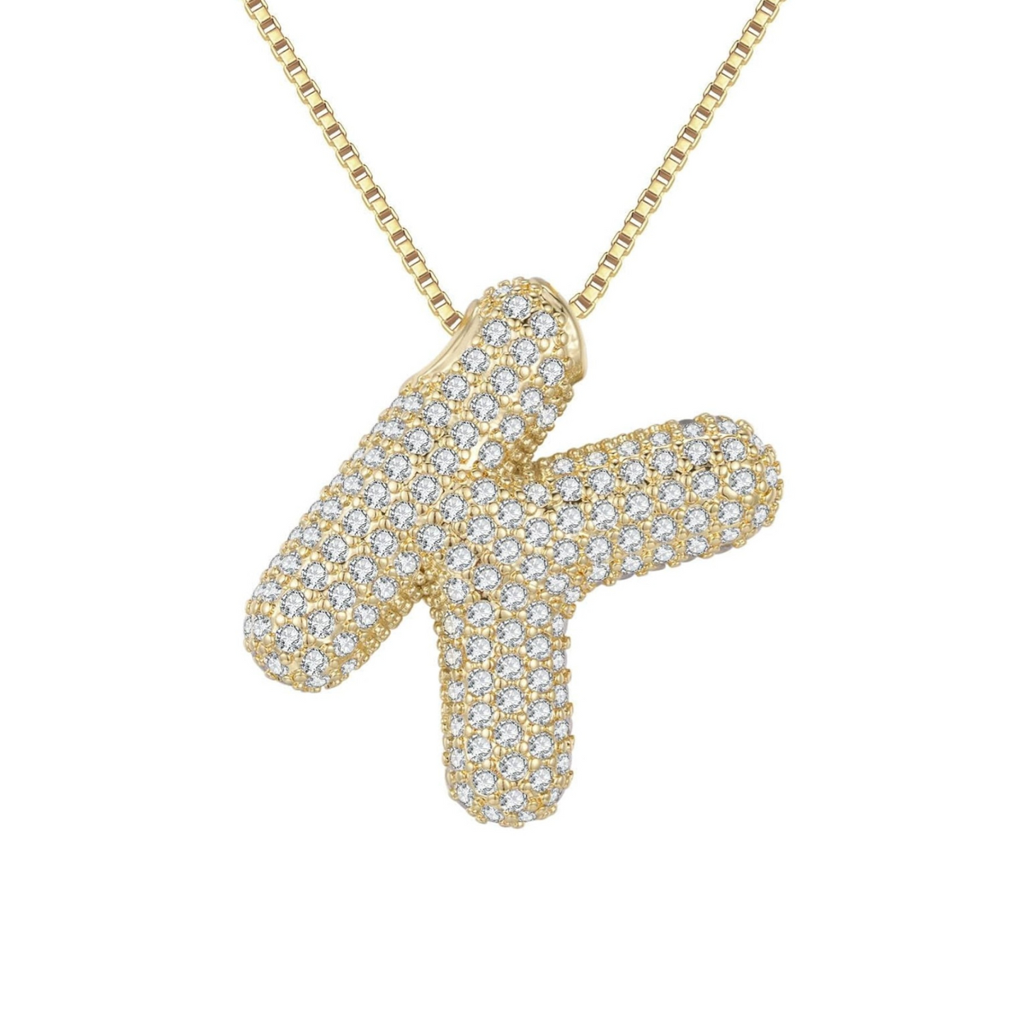 Cz Bubble Initial Necklace