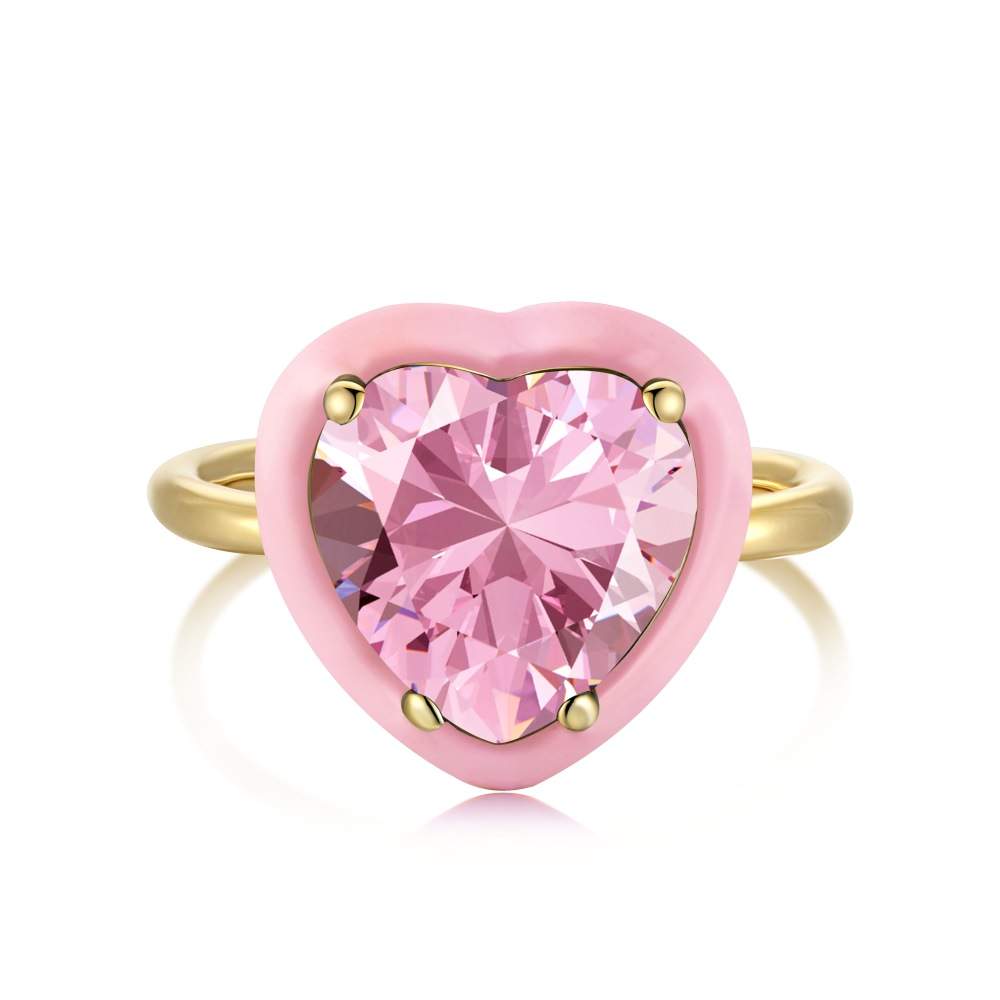 Pink Heart Ring Size 7