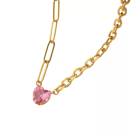 Pink Heart Necklace