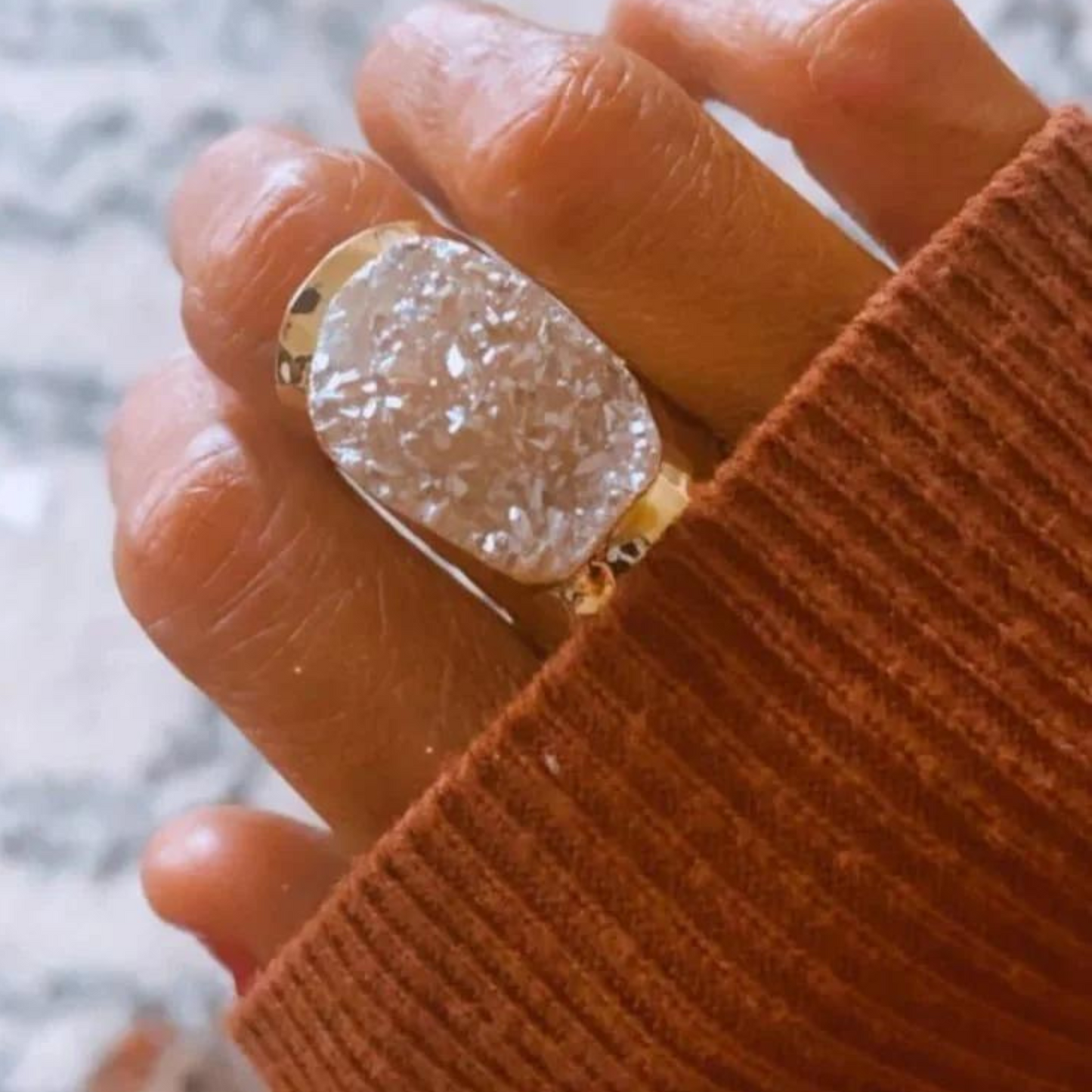 Champagne Druzy Ring