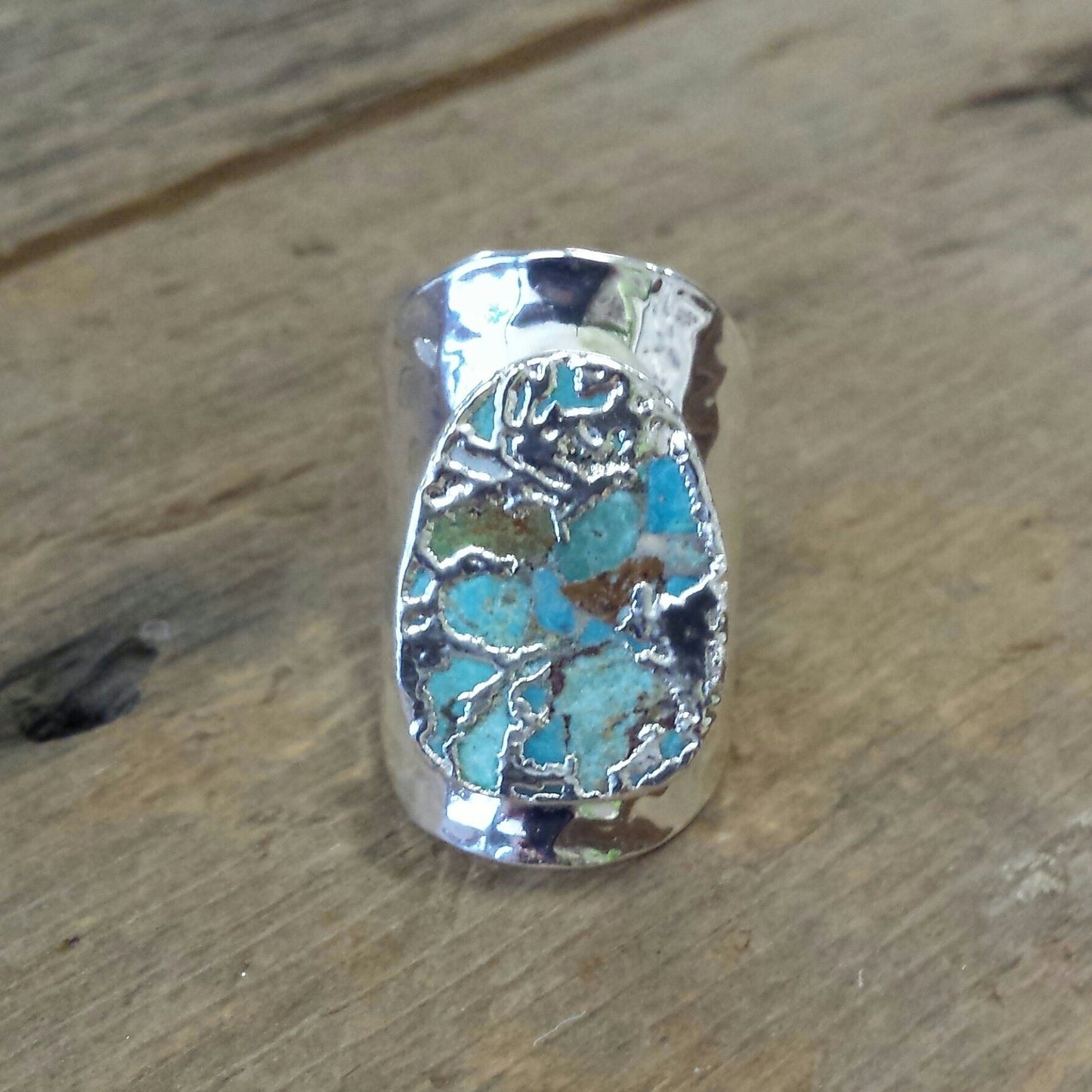 Silver Web Turquoise Ring