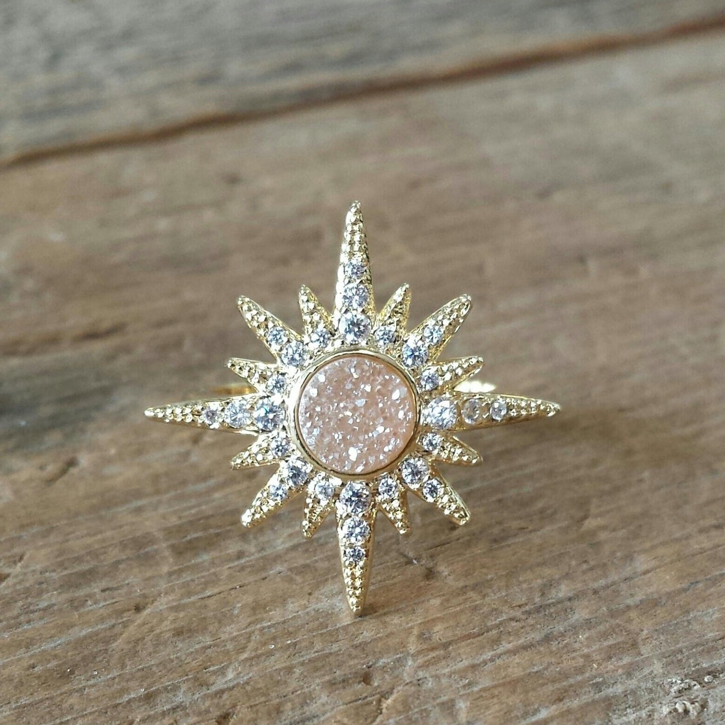 Champagne Sunburst Ring