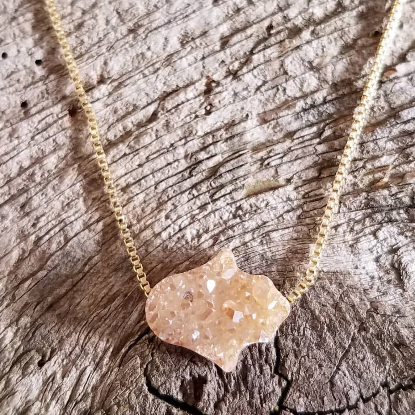 Hamsa Druzy Necklace