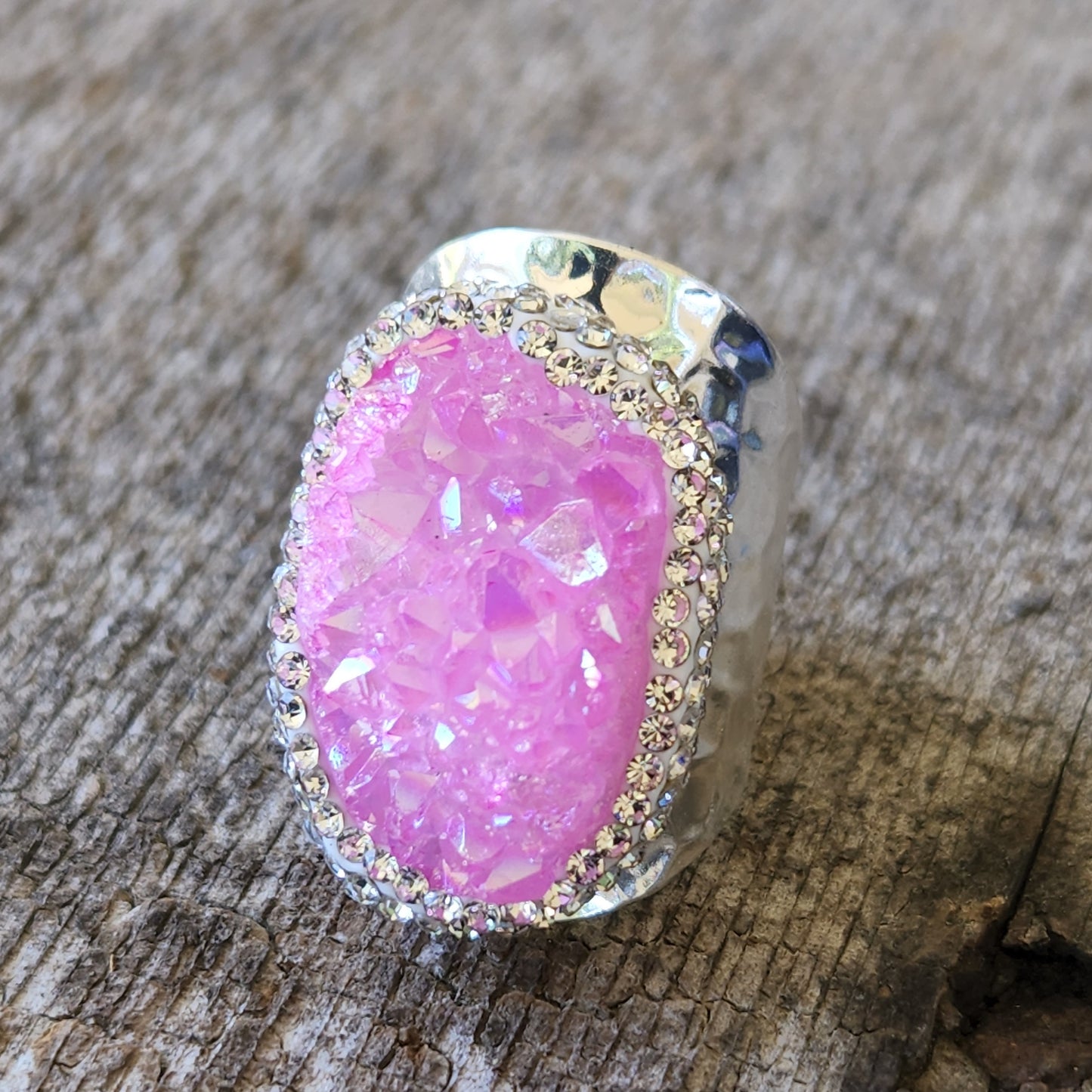 Pink Lemonade Druzy Ring