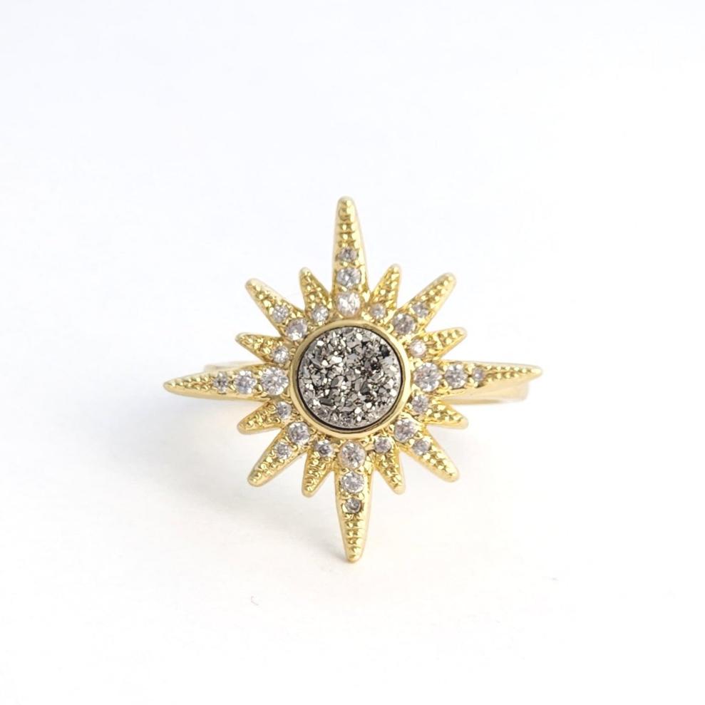 Sunburst Druzy Ring