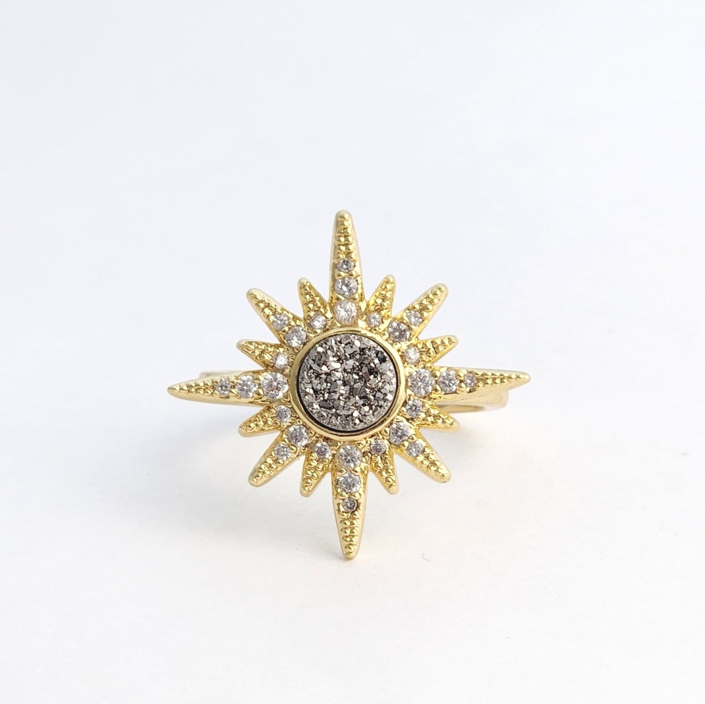 Sunburst Druzy Ring
